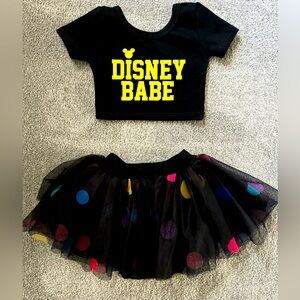 Wild rich kids Disney babe two piece cropped t shirt and skirt 3/4